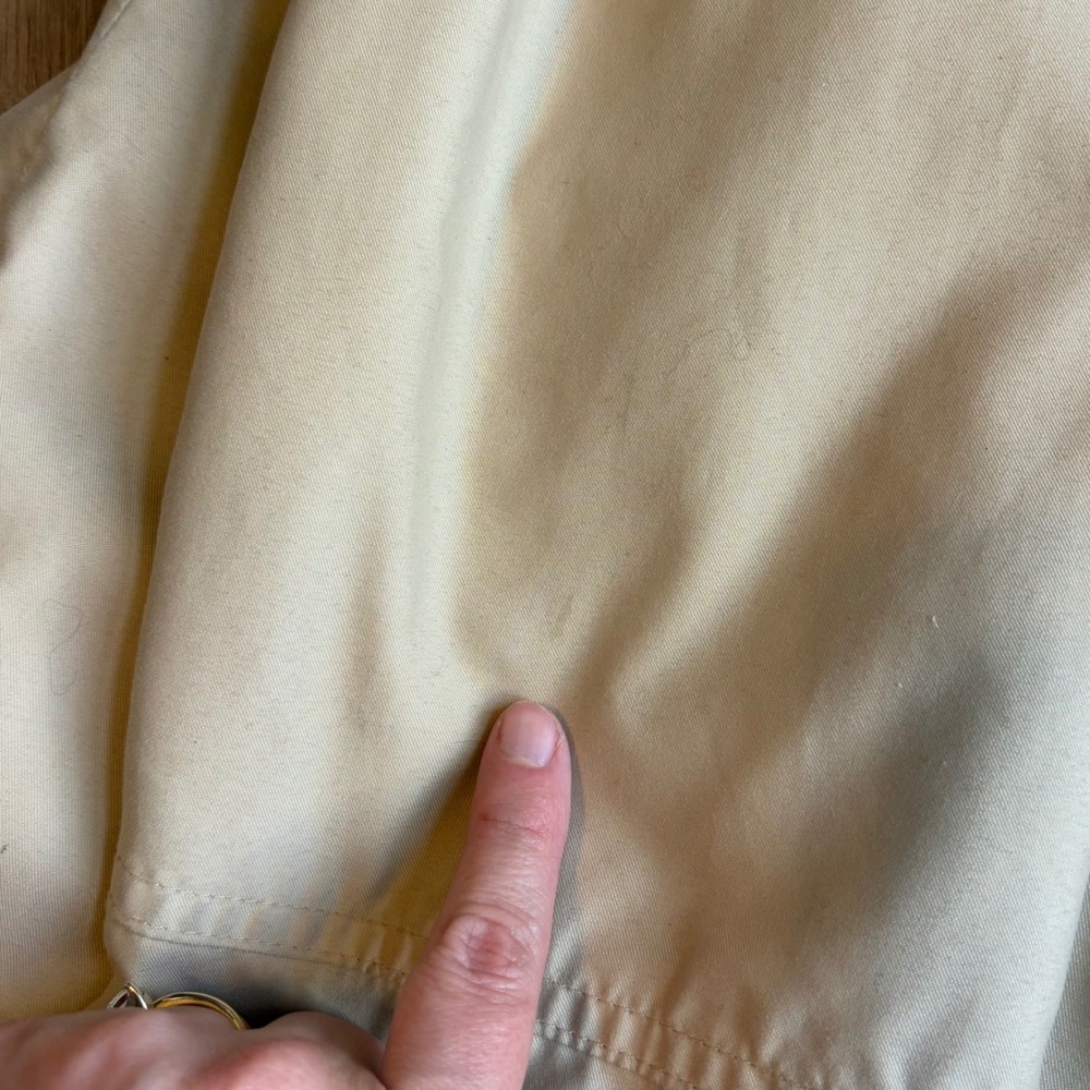 Lands End Small Womens Beige Trench Coat Removable Quilted Liner Plaid 6-8 - Picture 12 of 13